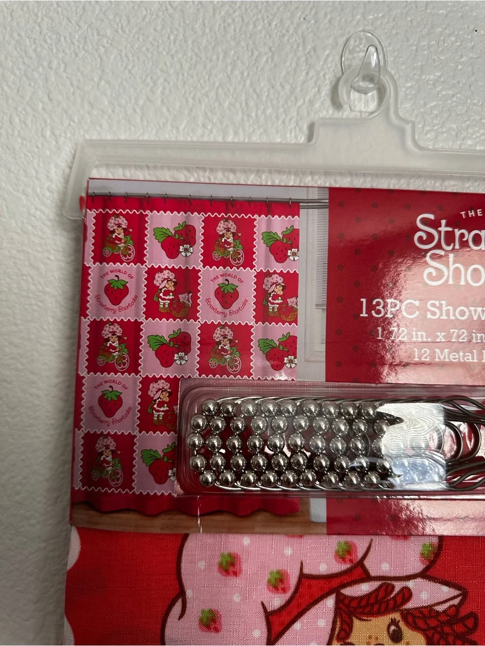 Strawberry Shortcake Red Shower Curtain Set - 13pc